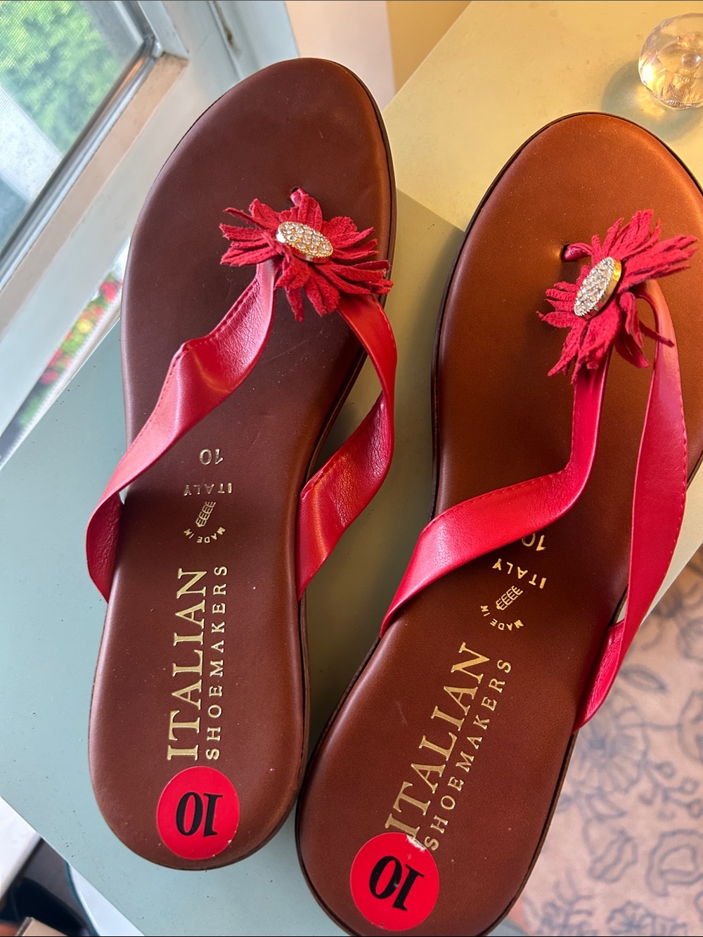 Italian Shoemakers Pink Floral Thong Sandals